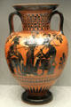 Greek terracotta black-figure amphora with Achilles & Ajax Gaming from Athens at Getty Museum Villa. Malibu, CA