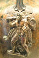 Detail of Herakles & Eros on Greek bronze water jar at Getty Museum Villa. Malibu, CA.