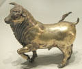Roman silver & gold statuette of bull from Pompeii at Getty Museum Villa. Malibu, CA