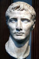 Roman marble head of Emperor Augustus at Getty Museum Villa. Malibu, CA