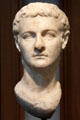 Roman marble head of Emperor Caligula from Asia Minor at Getty Museum Villa. Malibu, CA.