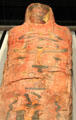 Romano-Egyptian mummy of Herakleides with painted face & linens at Getty Museum Villa. Malibu, CA.