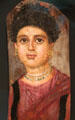 Romano-Egyptian mummy portrait of woman from Hawara at Getty Museum Villa. Malibu, CA.