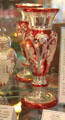 Silver mercury glass red vase at Historical Glass Museum. Redlands, CA.