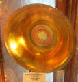 Aurene gold bowl by Steuben Glass Co. at Historical Glass Museum. Redlands, CA.