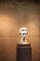 Bust of Lincoln against wall with Gettysburg Address at Lincoln Shrine. Redlands, CA.