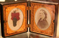 Photo of Mary Todd Lincoln & lock of her hair who died July 16, 1882 at Lincoln Shrine. Redlands, CA.