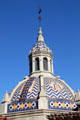 Tiled dome with finial at Mission Inn. Riverside, CA.