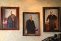 Paintings of Presidents Benjamin Harrison, William McKinley, & Theodore Roosevelt who visited Mission Inn. Riverside, CA.