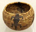 Cahuilla basket bowl with lizard decoration at Riverside Museum. Riverside, CA.