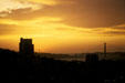 Golden Gate Bridge from Coit Tower at sunset. San Francisco, CA