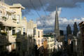 View of Embarcadero from hill of Clay Street. San Francisco, CA.