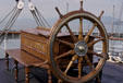 Balclutha ship's wheel at Maritime National Historical Park. San Francisco, CA.