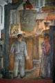 Steel plant workers mural by Ralph Stackpole in Coit Tower. San Francisco, CA.