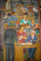 Newsgathering mural by Suzanne Scheuer in Coit Tower. San Francisco, CA.