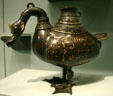 China: Song dynasty bronze duck vessel in Asian Art Museum. San Francisco, CA.