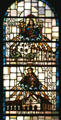 San Gabriel Archangel & San Antonio de Padua missions in stained glass at Mission Dolores. San Francisco, CA.