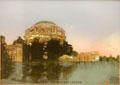 Hand-tinted photo shows Palace of Fine Arts of Panama-Pacific International Exposition in private collection. San Francisco, CA.
