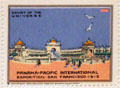 Court of the Universe poster stamp from Panama-Pacific International Exposition. San Francisco, CA.