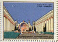Court of Four Seasons poster stamp from Panama-Pacific International Exposition. San Francisco, CA.