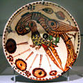 Earthenware Sari ware bowl with birds from Northern Iran at Asian Art Museum. San Francisco, CA.
