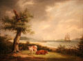 The Narrows, New York Bay painting by Thomas Birch at de Young Museum. San Francisco, CA.