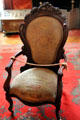 Carved parlor armchair at Haas-Lilienthal House. San Francisco, CA.