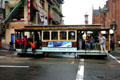 Cable car in Chinatown. San Francisco, CA.