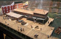 Model of abandoned whaler Niantic converted to Storeship & hotel in 1850 at National Maritime Museum. San Francisco, CA.