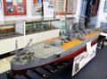 Model of Battleship Yamato at Alameda Naval Air Museum. Alameda, CA.