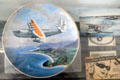 Commemorative plate of China Clipper over Hawaii at Alameda Naval Air Museum. Alameda, CA.