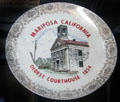 Commemorative plate of Mariposa Courthouse at Mariposa Museum. Mariposa, CA.