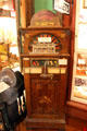 Antique wooden slot machine at Mariposa Museum. Mariposa, CA.
