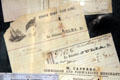 Shipping receipts from various ships at Mariposa Museum. Mariposa, CA.