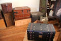 Display of traveling trunks in Quartz Mountain Stage Line office at Columbia State Historic Park. Columbia, CA.