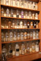 Pharmaceutical jars on shelves of drug store at Columbia State Historic Park. Columbia, CA.