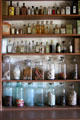 Jars with candies, scents & lotions on shelves of drug store at Columbia State Historic Park. Columbia, CA.