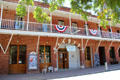 Two story row building with Fallon Hotel, & Ice Cream Parlor at Columbia State Historic Park. Columbia, CA.
