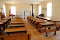 Classroom in Old Columbia Schoolhouse at Columbia State Historic Park. Columbia, CA.