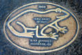 Jumping Frog sidewalk plaque for "Two Snap". Angels Camp, CA.