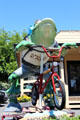 Sculpture of Jumping Frog riding a bicycle. Angels Camp, CA.