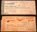 Poll tax receipts at Calaveras County Downtown Museum. San Andreas, CA.