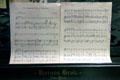 Sheet music for the melody, Jumping Frog of Calaveras, written by Hugh Watt, at Calaveras County Downtown Museum. San Andreas, CA.