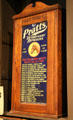 Advertising sign listing veterinary remedies sold by Pratt Food Co. of Philadelphia at El Dorado County Historical Museum. Placerville, CA.