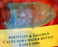 Fountain & Tallman Calfa soda water bottle at Fountain & Tallman Museum. Placerville, CA.