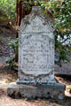 Tomb stone dated 1870 in Saint John's cemetery at Marshall Gold Discovery SHP. Coloma, CA.
