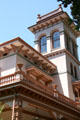 Italian Villa tower & details of Bidwell Mansion house museum. Chico, CA.