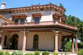 Verandah of Bidwell Mansion house museum. Chico, CA.