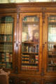 Library book case at Bidwell Mansion house museum. Chico, CA.