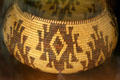 Native basket with shield design at Bidwell Mansion house museum. Chico, CA.